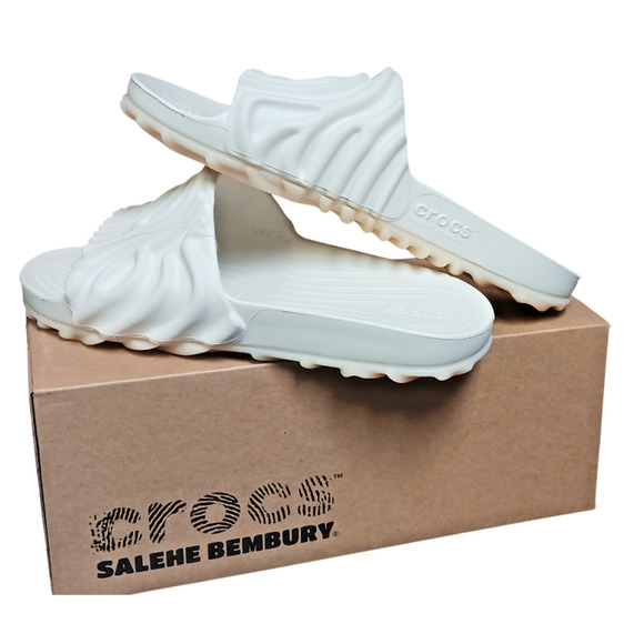 Salehe Bembury x Crocs Pollex Slide Parsnip 208685-1MC Fingerprint Design M10W12 - Picture 7 of 15